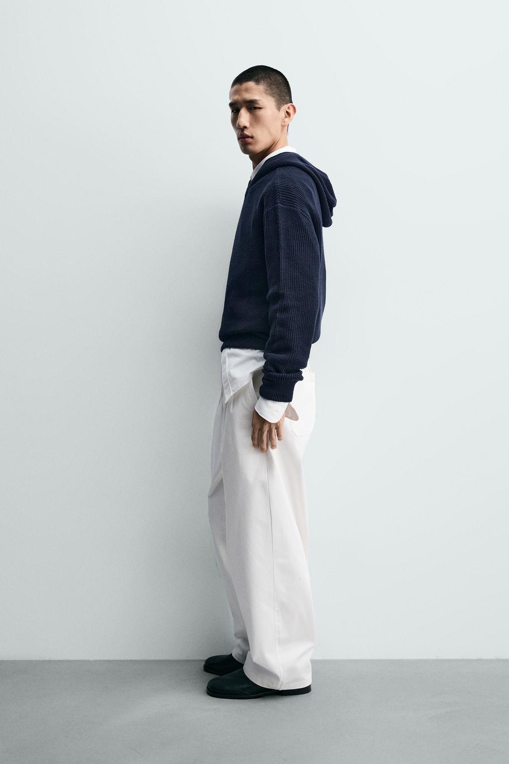 СВИТЕР ИЗ ХЛОПКА И ШЕРСТИ С КАПЮШОНОМ