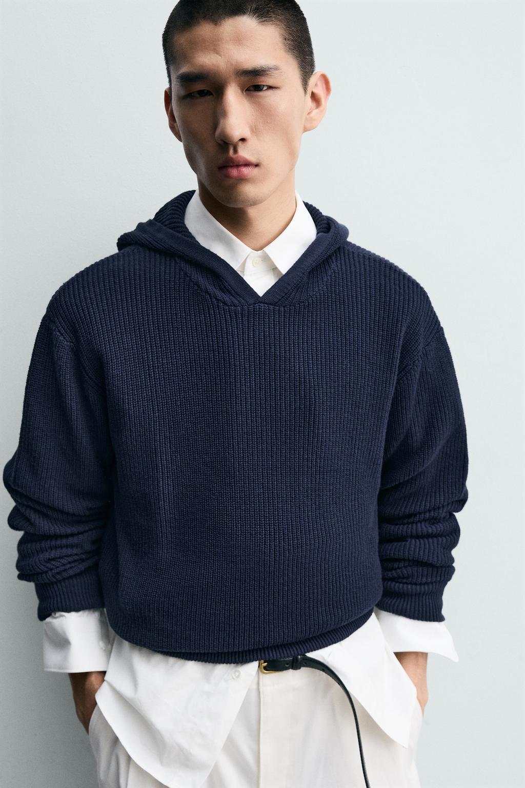 СВИТЕР ИЗ ХЛОПКА И ШЕРСТИ С КАПЮШОНОМ