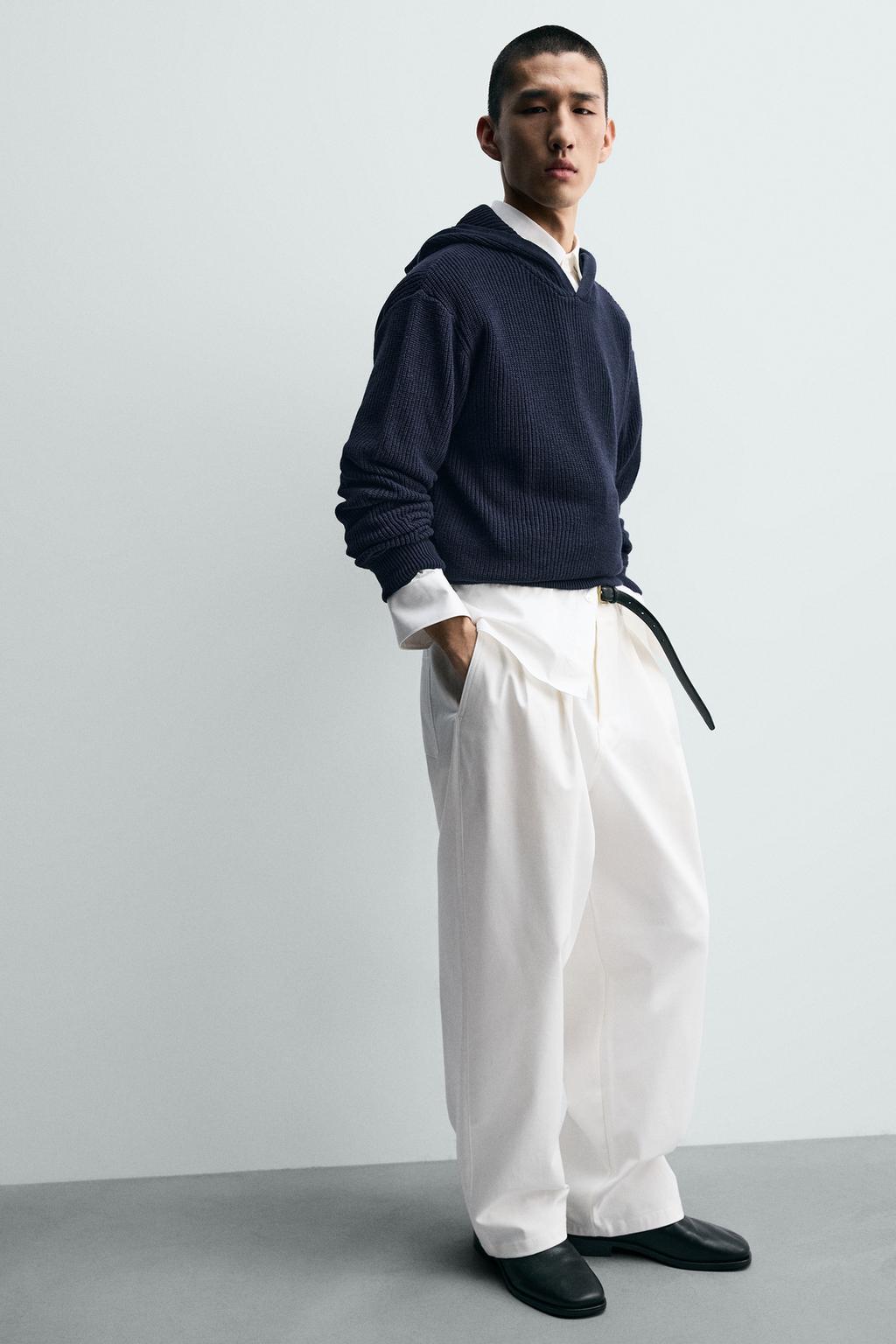 СВИТЕР ИЗ ХЛОПКА И ШЕРСТИ С КАПЮШОНОМ