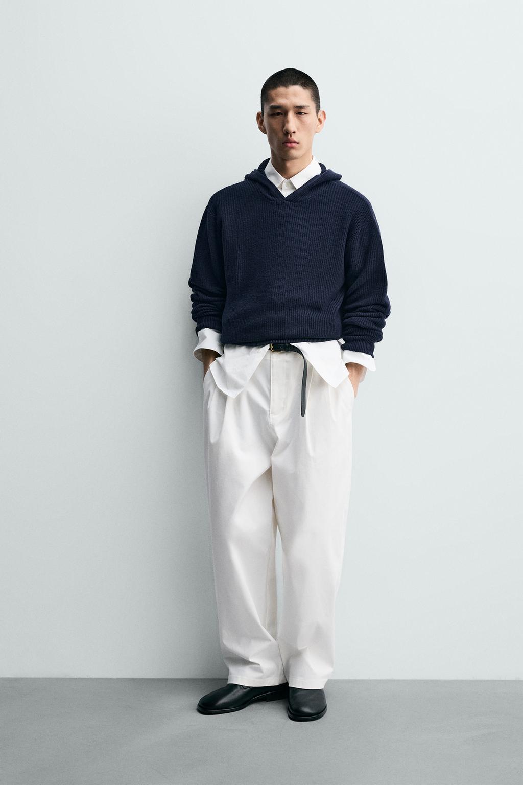 СВИТЕР ИЗ ХЛОПКА И ШЕРСТИ С КАПЮШОНОМ