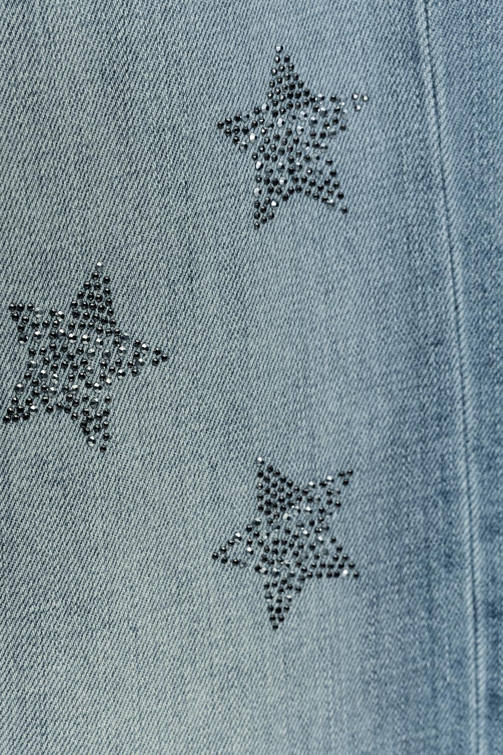 ДЖИНСЫ TRF WIDE-LEG С НИЗКОЙ ПОСАДКОЙ И СТРАЗАМИ