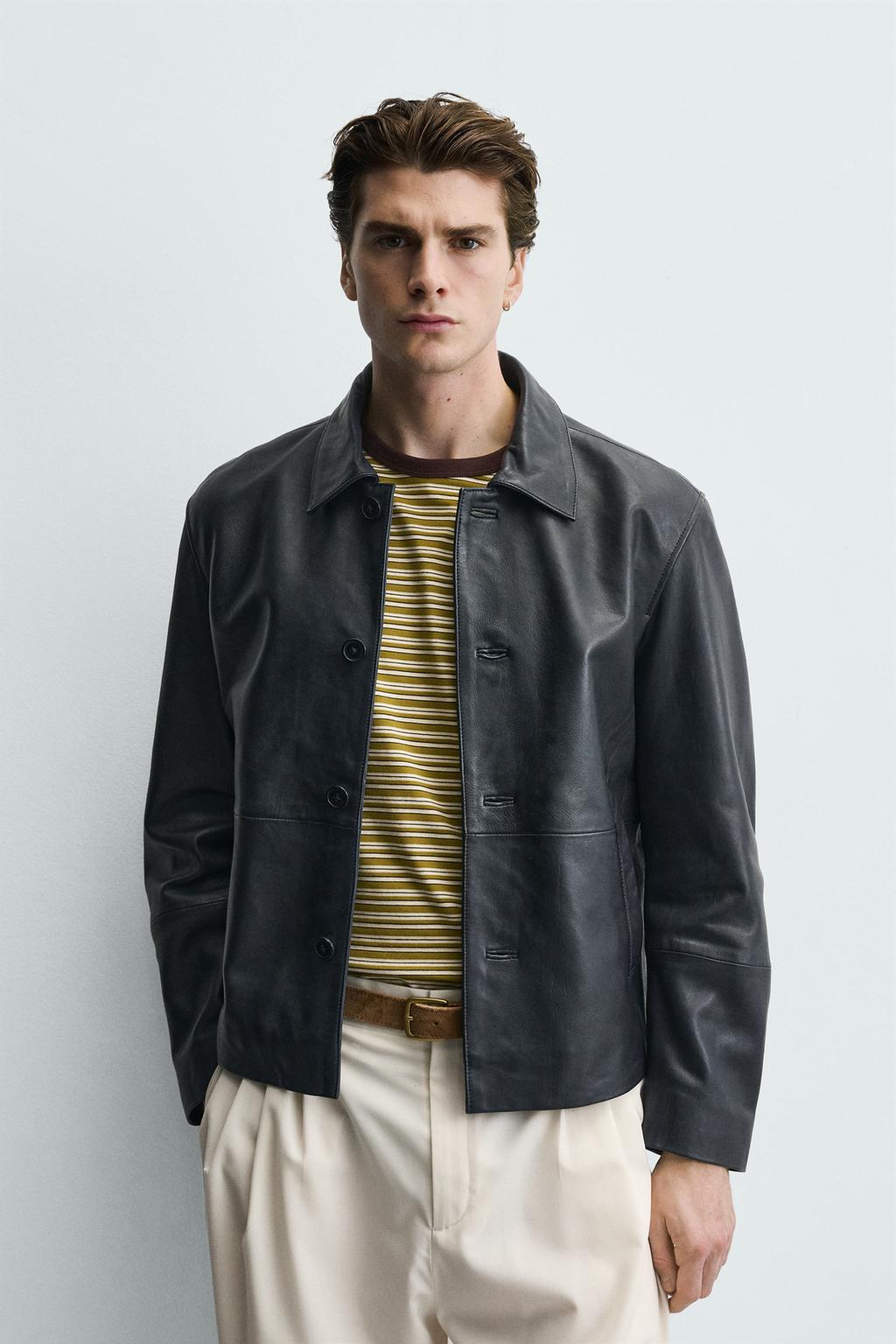 КУРТКА СВОБОДНОГО КРОЯ ИЗ КОЖИ