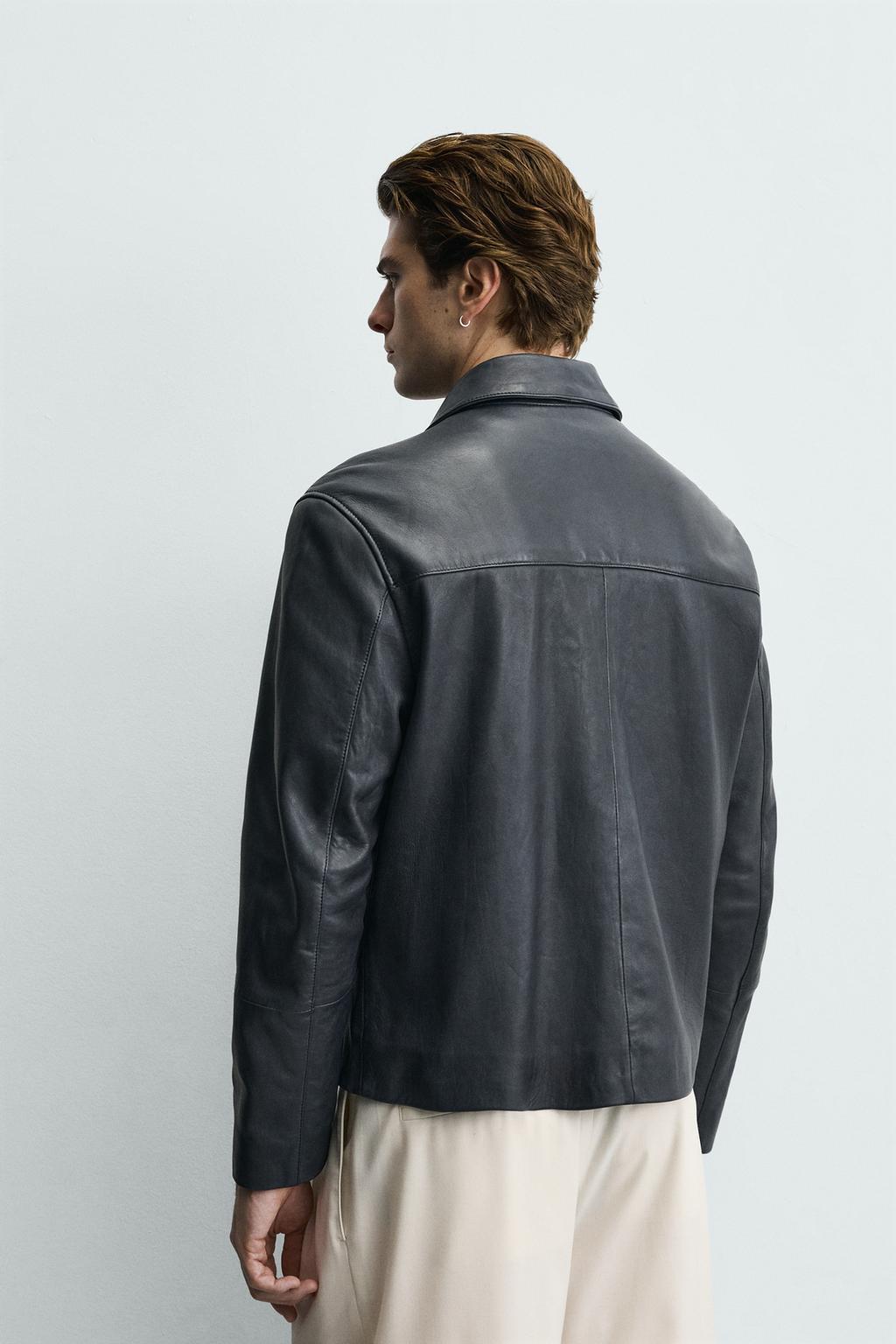 КУРТКА СВОБОДНОГО КРОЯ ИЗ КОЖИ