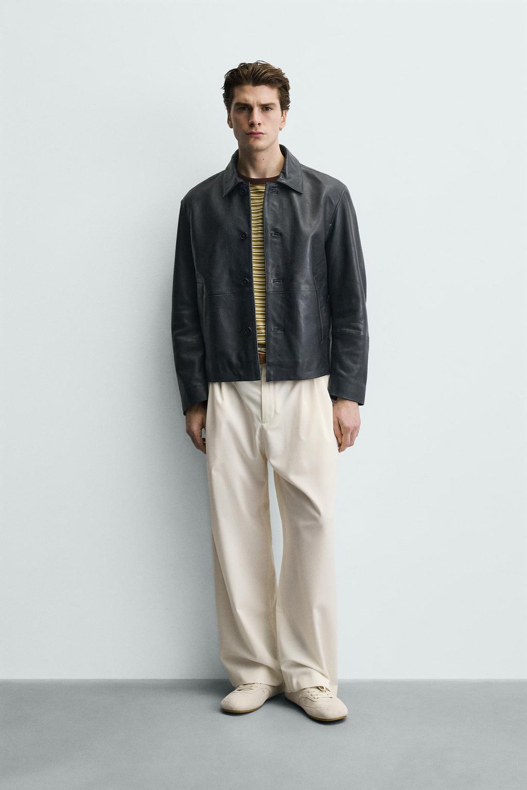 КУРТКА СВОБОДНОГО КРОЯ ИЗ КОЖИ