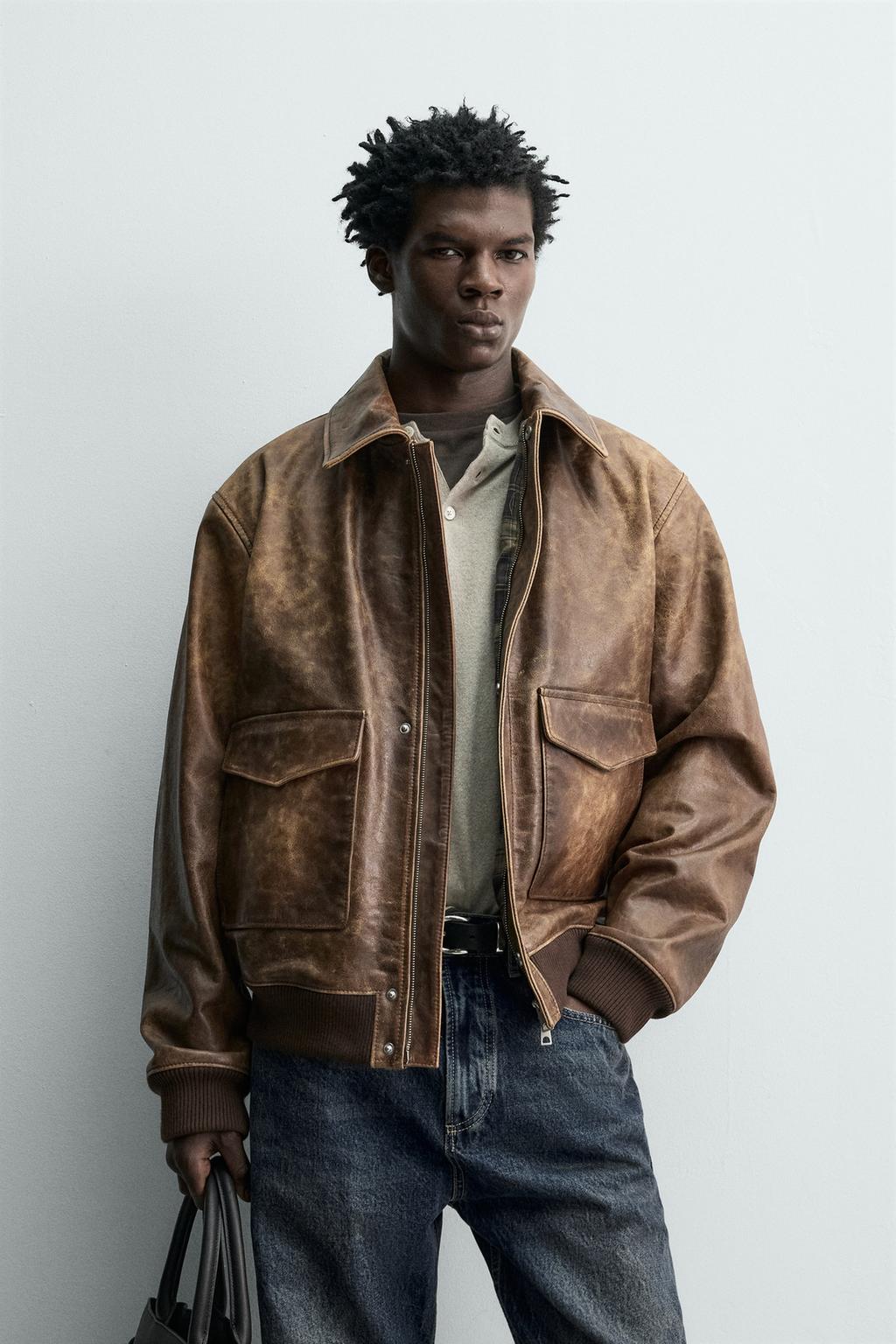 КОЖАНАЯ КУРТКА В ВИНТАЖНОМ СТИЛЕ