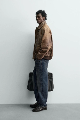 Кожаная куртка в винтажном стиле- Заказать в России