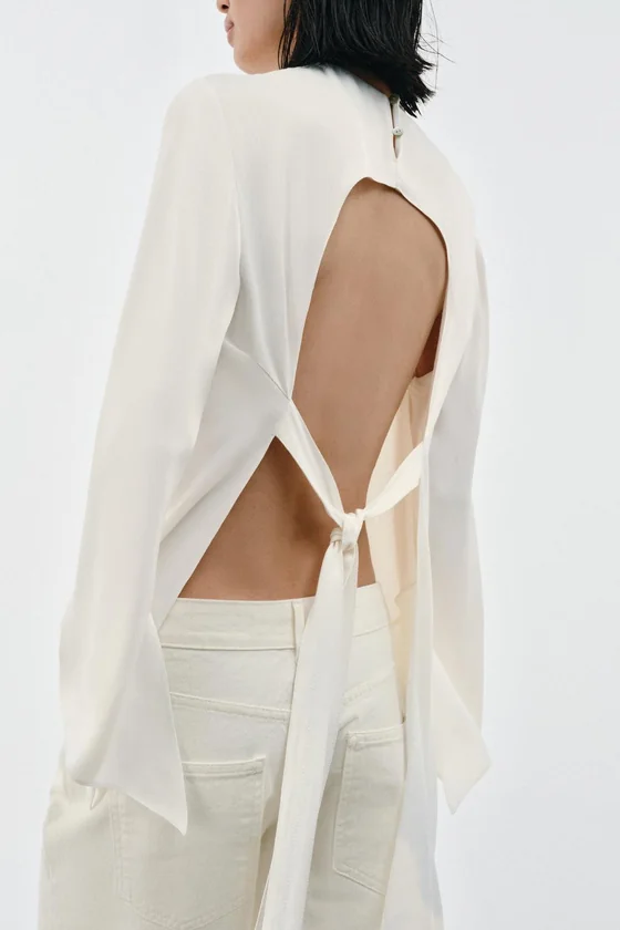 АСИММЕТРИЧНЫЙ АТЛАСНЫЙ ТОП коллекция Zara «ZW»