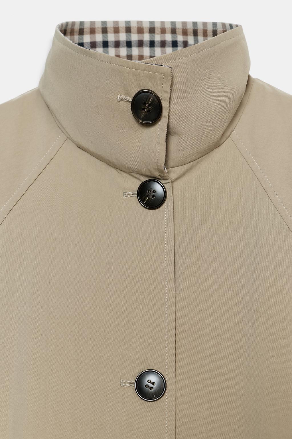 Тренч оверсайз с манжетами в клетку