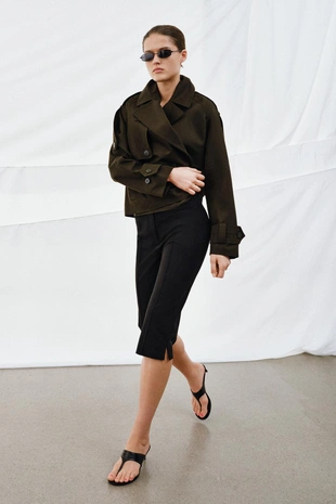 Укороченный тренч WATER-REPELLENT — ZW COLLECTION- Заказать в России