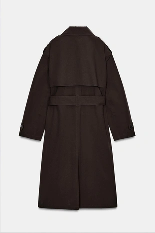 Длинный непромокаемый и ветрозащитный тренч с поясом- Заказать в России