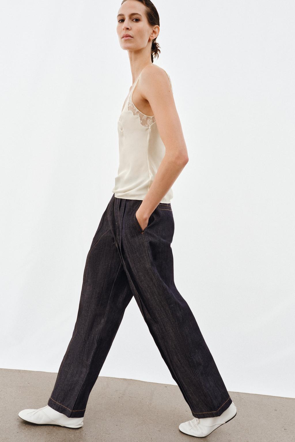 АТЛАСНЫЙ ТОП С КРУЖЕВОМ — ZW COLLECTION