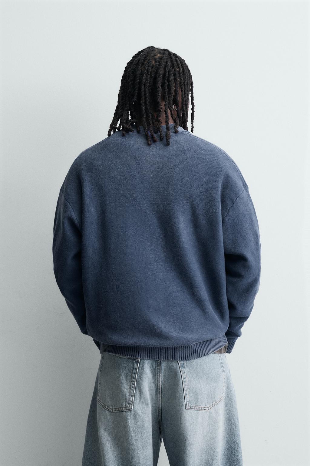 КАРДИГАН RELAXED FIT С ЭФФЕКТОМ ПОТЕРТОСТИ