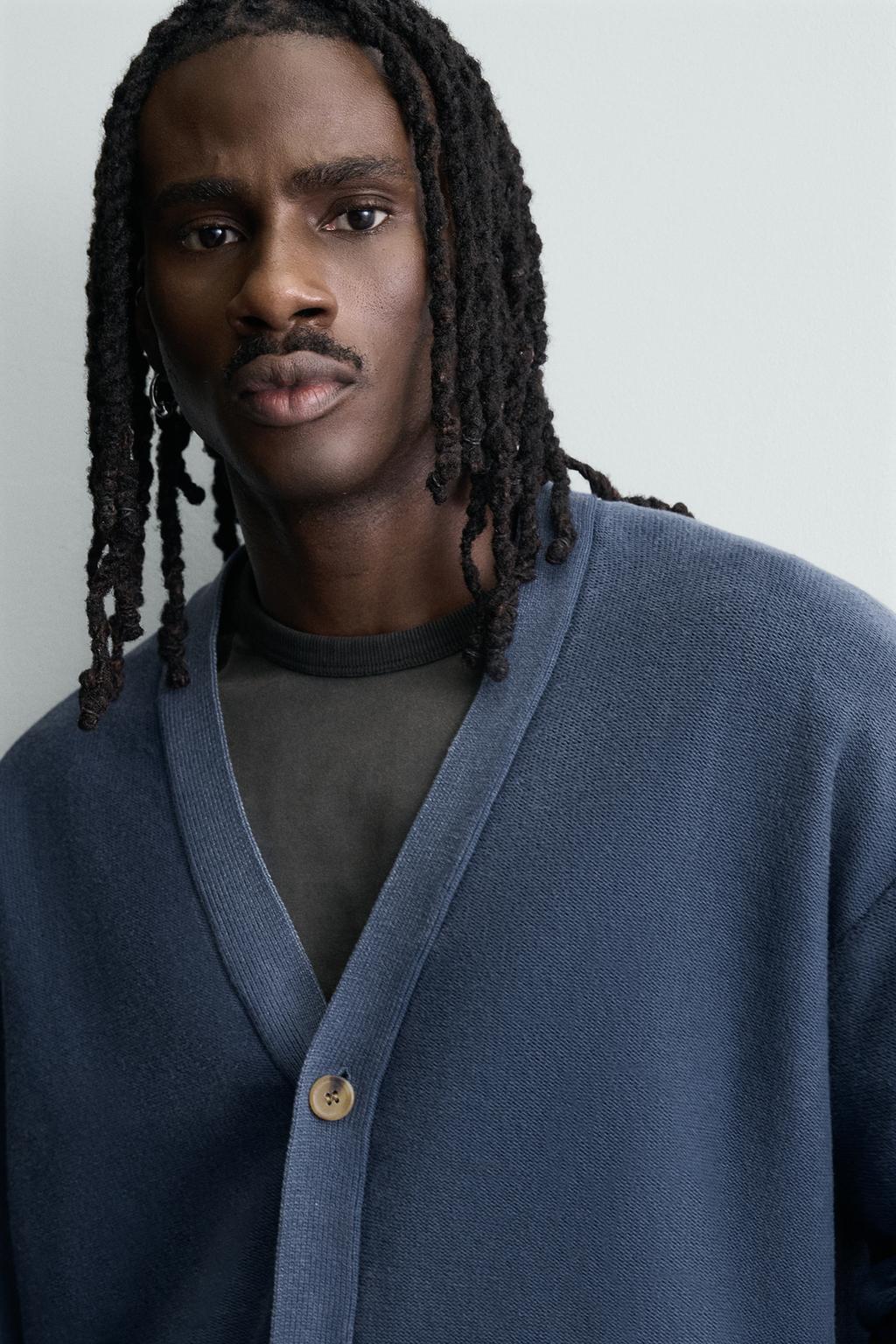 КАРДИГАН RELAXED FIT С ЭФФЕКТОМ ПОТЕРТОСТИ