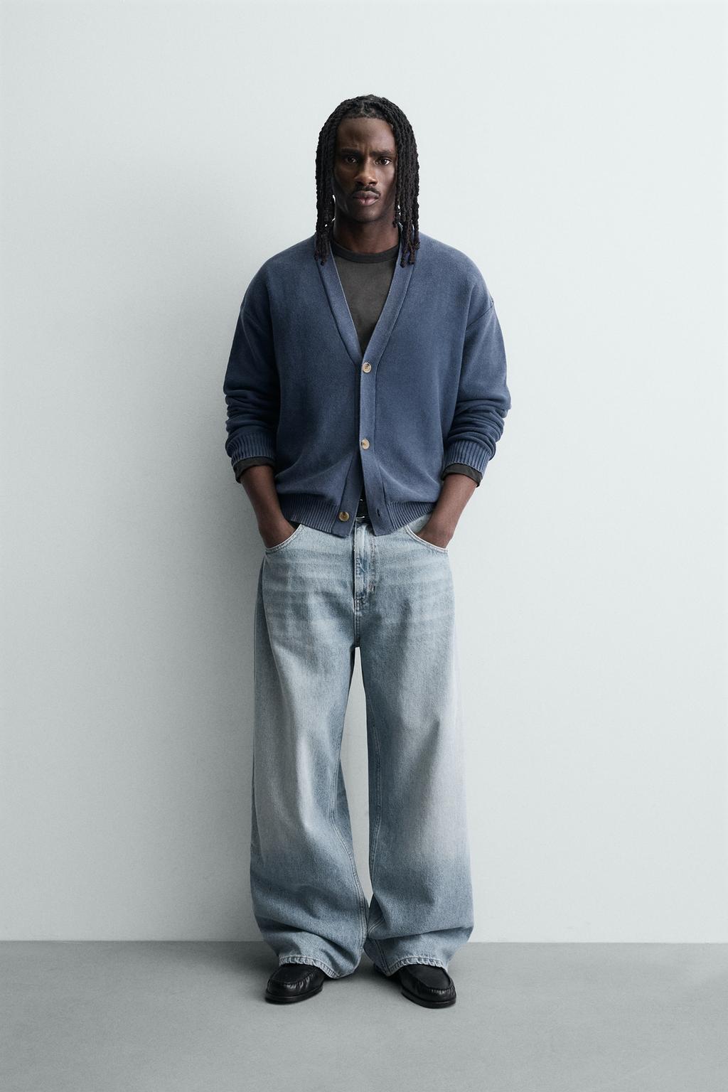 КАРДИГАН RELAXED FIT С ЭФФЕКТОМ ПОТЕРТОСТИ