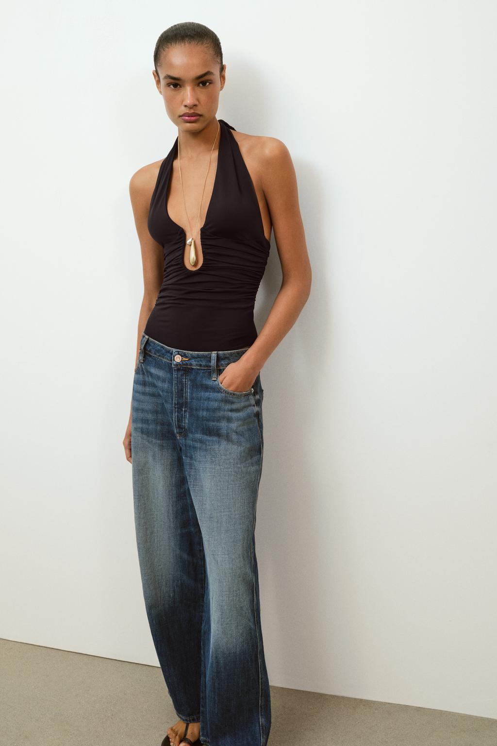 БОДИ ИЗ ПОЛИАМИДА С ДРАПИРОВКОЙ