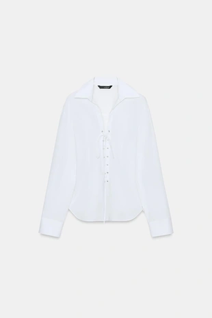 Приталенная рубашка из поплина- Заказать в России