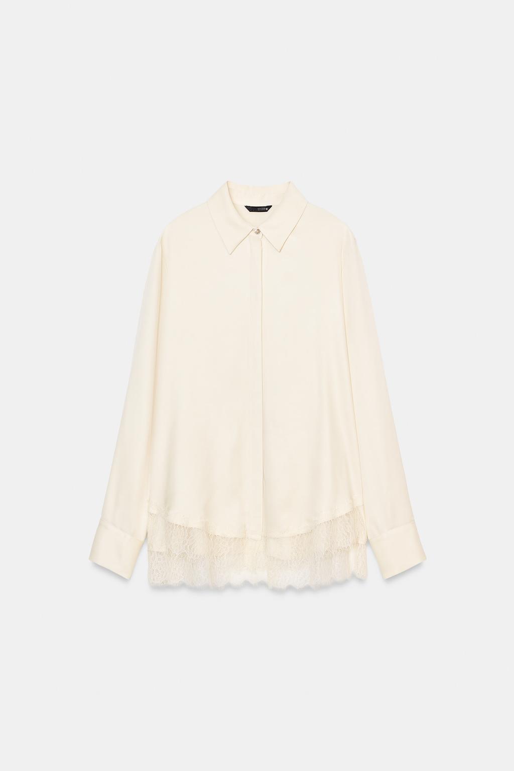 АТЛАСНАЯ РУБАШКА С КРУЖЕВОМ