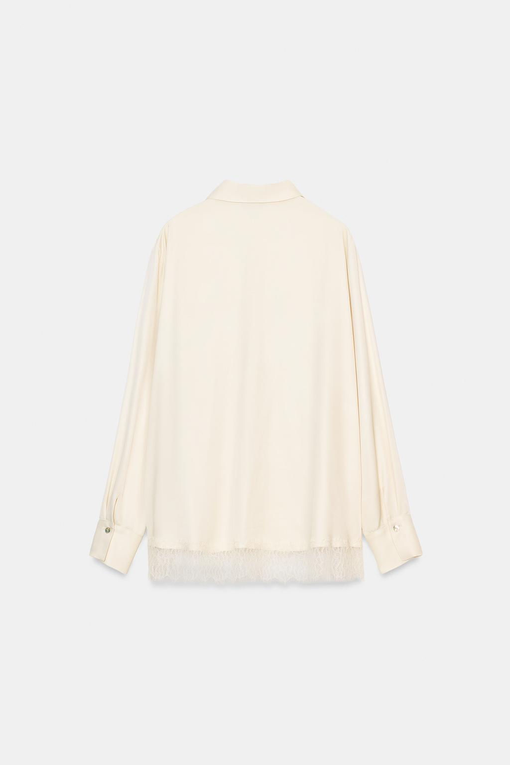 АТЛАСНАЯ РУБАШКА С КРУЖЕВОМ