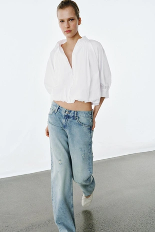 Рубашка с объемными рукавами ZW COLLECTION- Заказать в России