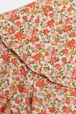 Рубашка с цветочным принтом и круглым воротником- Заказать в России