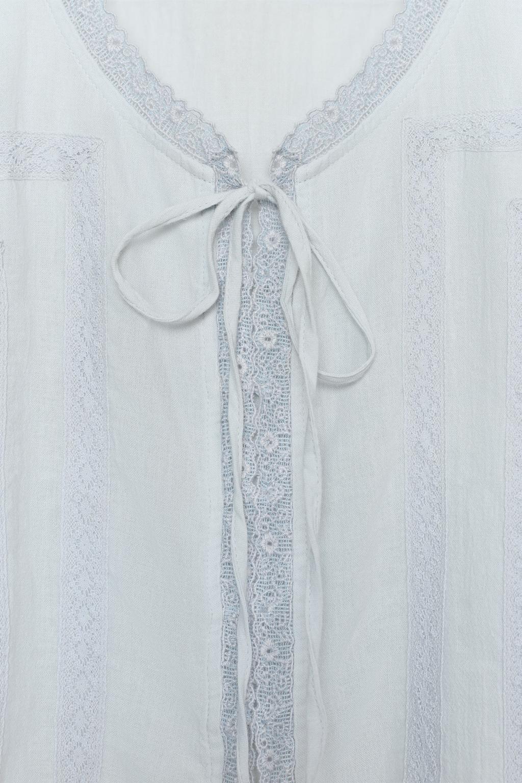 РУБАШКА ИЗ ШИФОНА С ВЫШИВКОЙ