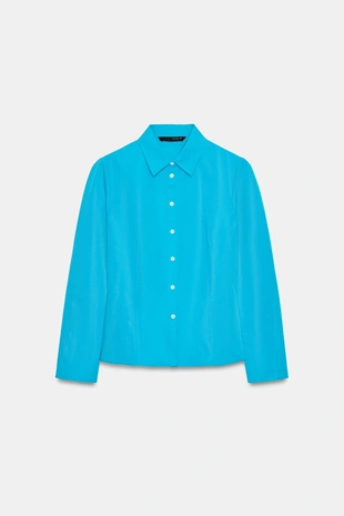 Приталенная рубашка из тафты- Заказать в России