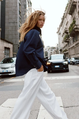 Рубашка с высоким воротником- Заказать в России