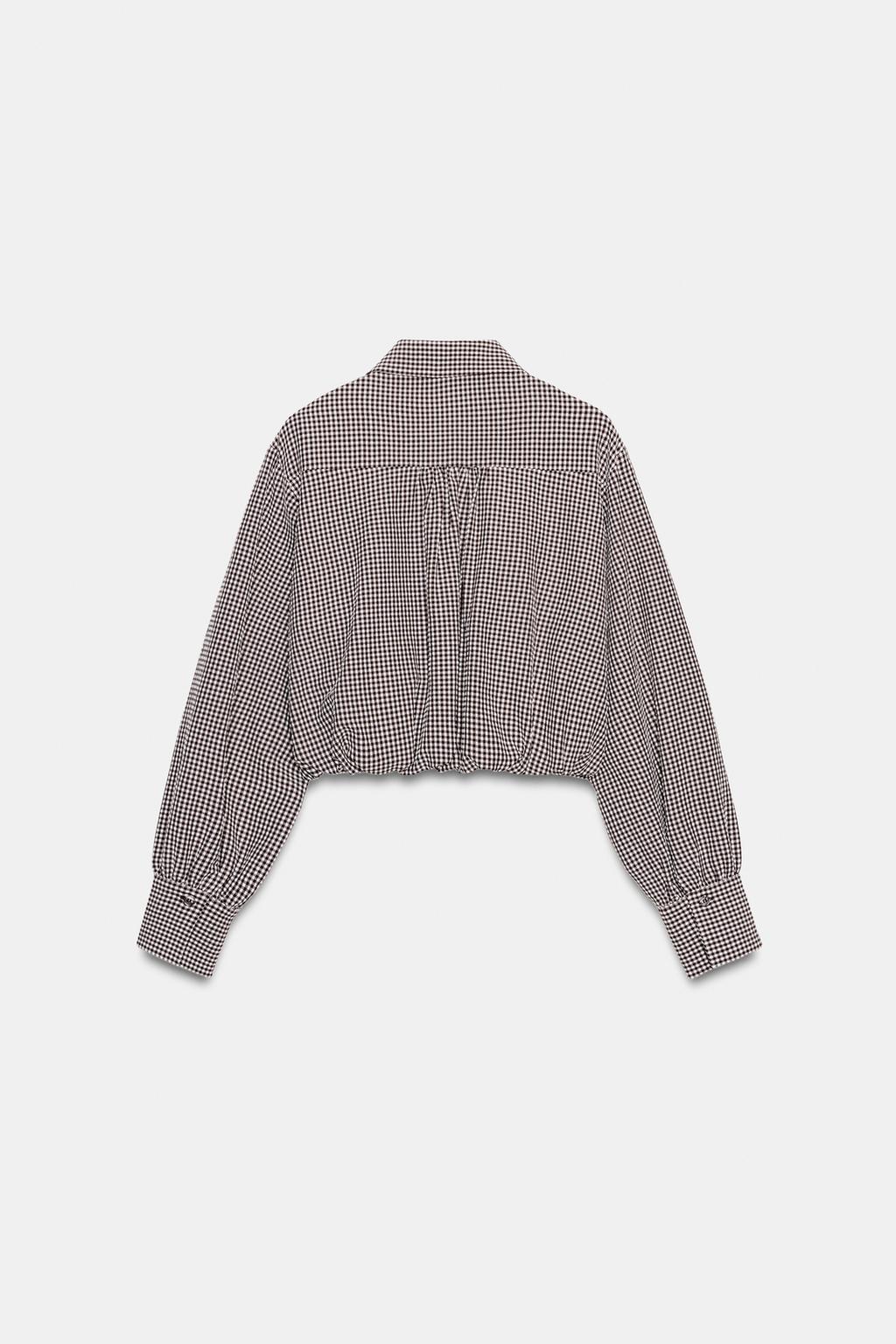 УКОРОЧЕННАЯ РУБАШКА В КЛЕТКУ ВИШИ