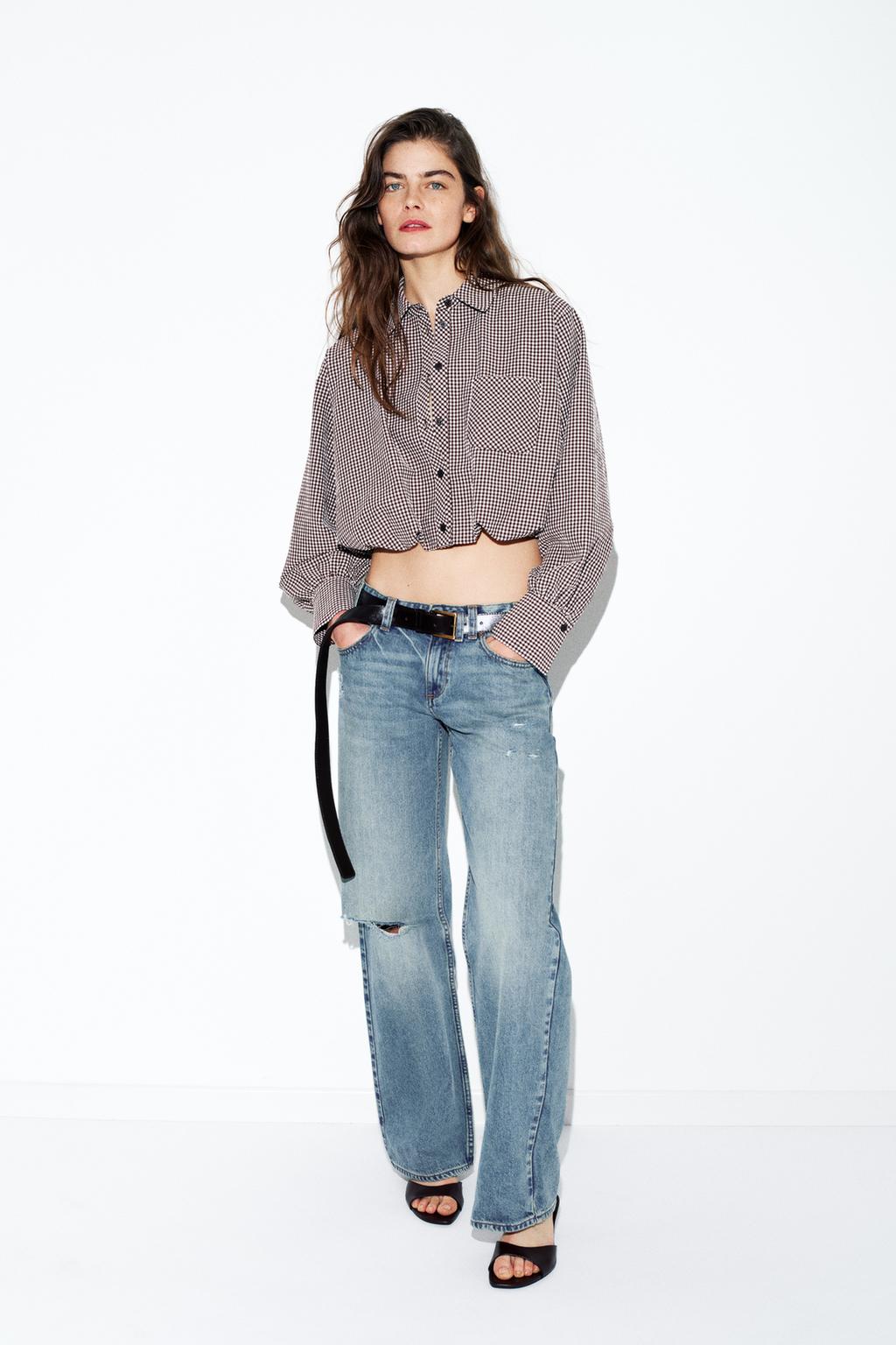 УКОРОЧЕННАЯ РУБАШКА В КЛЕТКУ ВИШИ