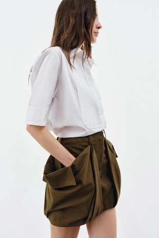 Рубашка из поплина с планкой — ZW COLLECTION- Заказать в России