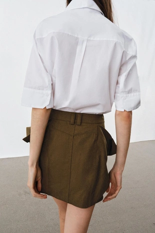 Рубашка из поплина с планкой — ZW COLLECTION- Заказать в России