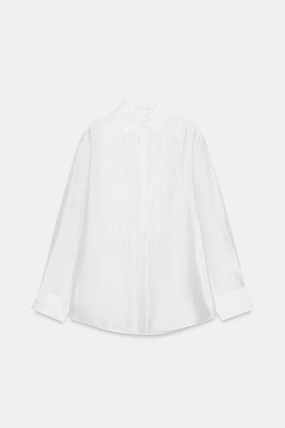 СТРУЯЩАЯСЯ РУБАШКА С ВЫШИВКОЙ — коллекция Zara «ZW»