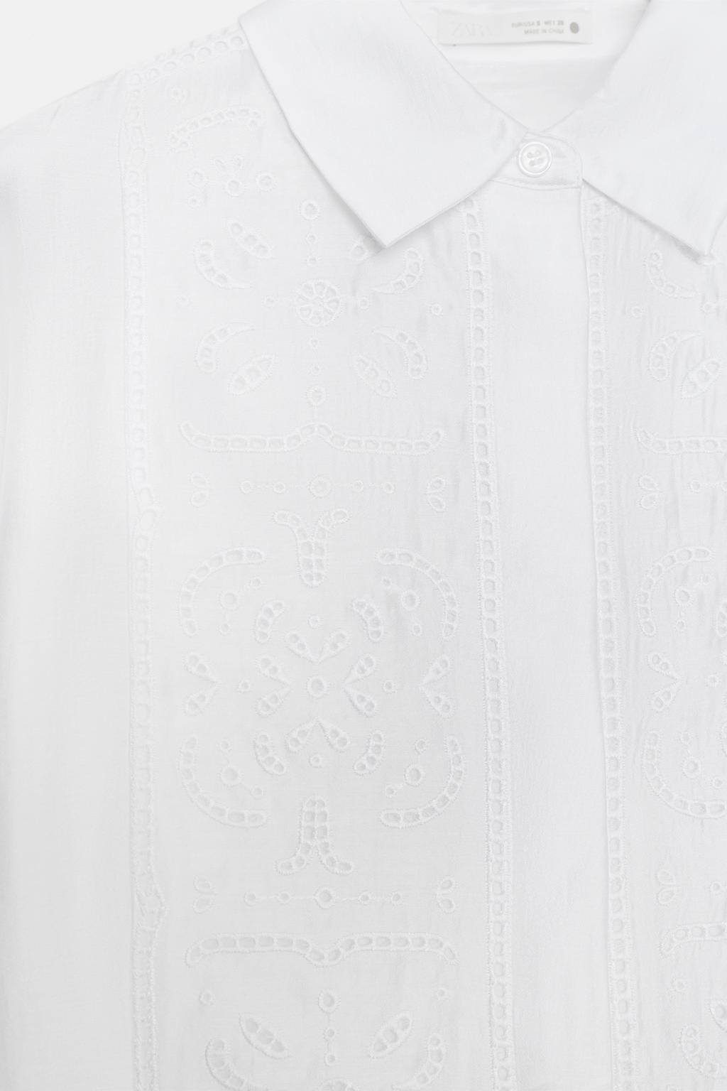 СТРУЯЩАЯСЯ РУБАШКА С ВЫШИВКОЙ — ZW COLLECTION