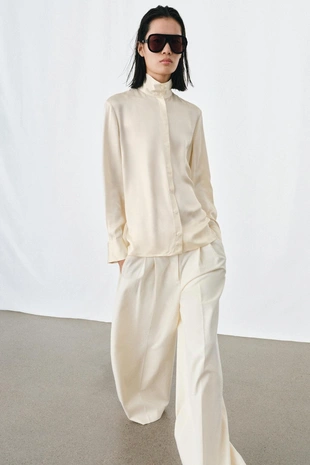 Свободная рубашка из атласа — ZW COLLECTION- Заказать в России