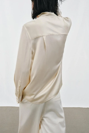 Свободная рубашка из атласа — ZW COLLECTION- Заказать в России