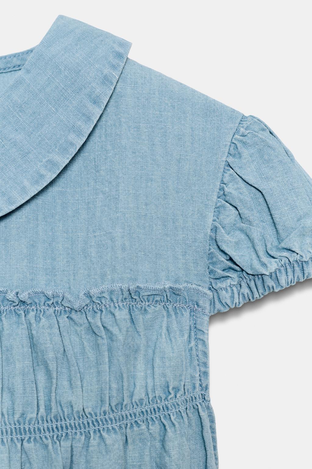 РУБАШКА С КРУГЛЫМ ВОРОТНИКОМ И СБОРКАМИ