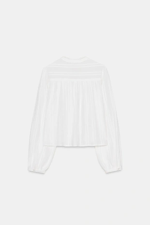 Укороченная рубашка с кружевом- Заказать в России