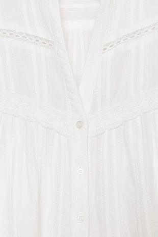 Укороченная рубашка с кружевом- Заказать в России