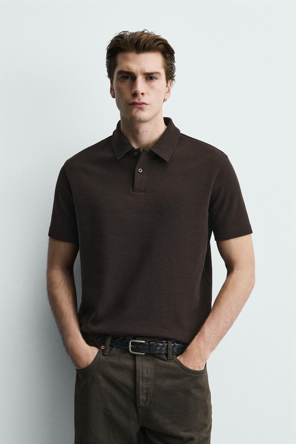 ПОЛО ИЗ РЕЛЬЕФНОЙ ТКАНИ ВАФЕЛЬНОГО ПЕРЕПЛЕТЕНИЯ