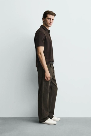 Поло из рельефной ткани вафельного переплетения- Заказать в России