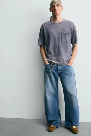 Футболка RELAXED FIT с эффектом потертости- Заказать в России