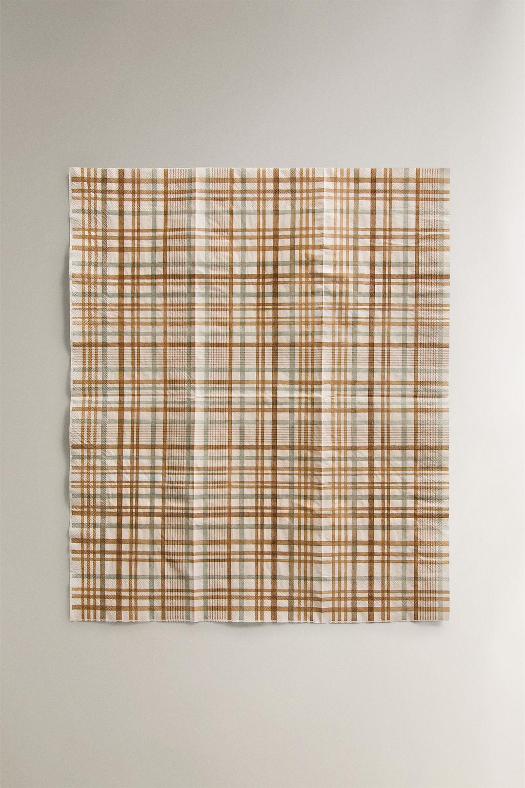 Бумажные салфетки с цветочным и клетчатым узором (упаковка из 30 штук)