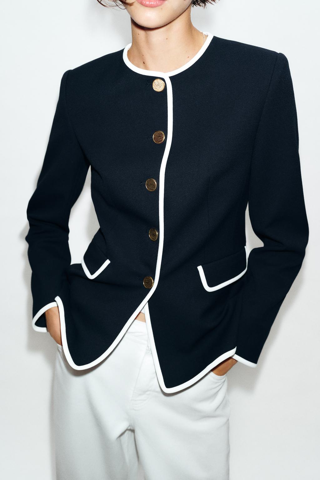 БЛЕЙЗЕР С КОНТРАСТНЫМИ КРОМКАМИ