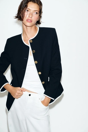 Блейзер с контрастными кромками- Заказать в России