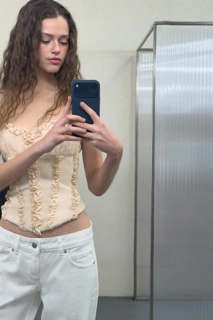 Топ-корсет с воланами- Заказать в России