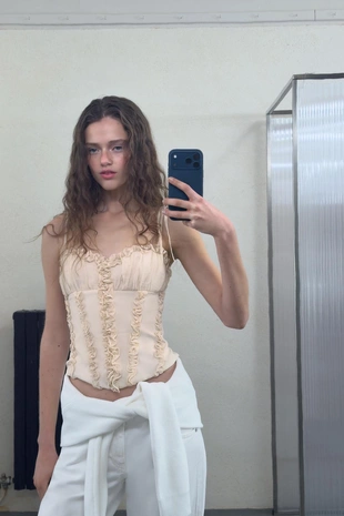 Топ-корсет с воланами- Заказать в России