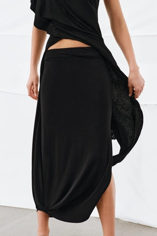 Драпированная юбка миди- Заказать в России