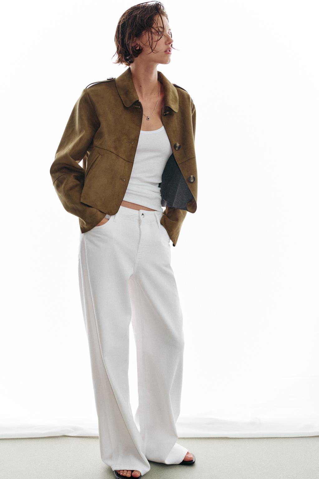 КОРОТКАЯ КУРТКА ИЗ ИСКУССТВЕННОЙ ЗАМШИ