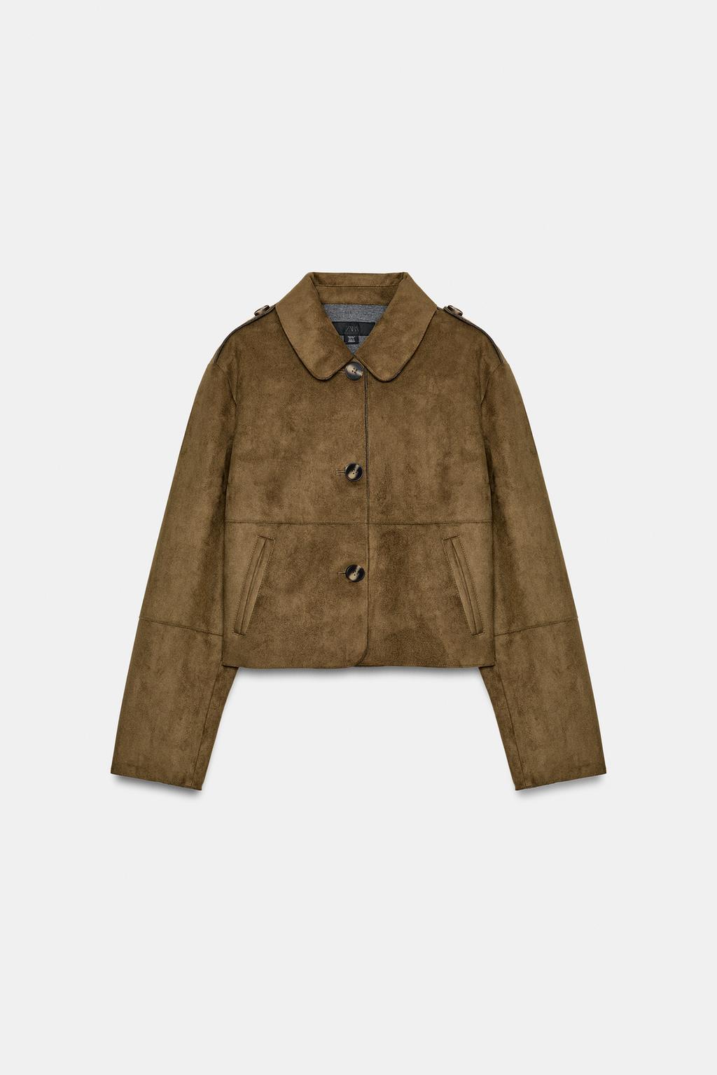 КОРОТКАЯ КУРТКА ИЗ ИСКУССТВЕННОЙ ЗАМШИ