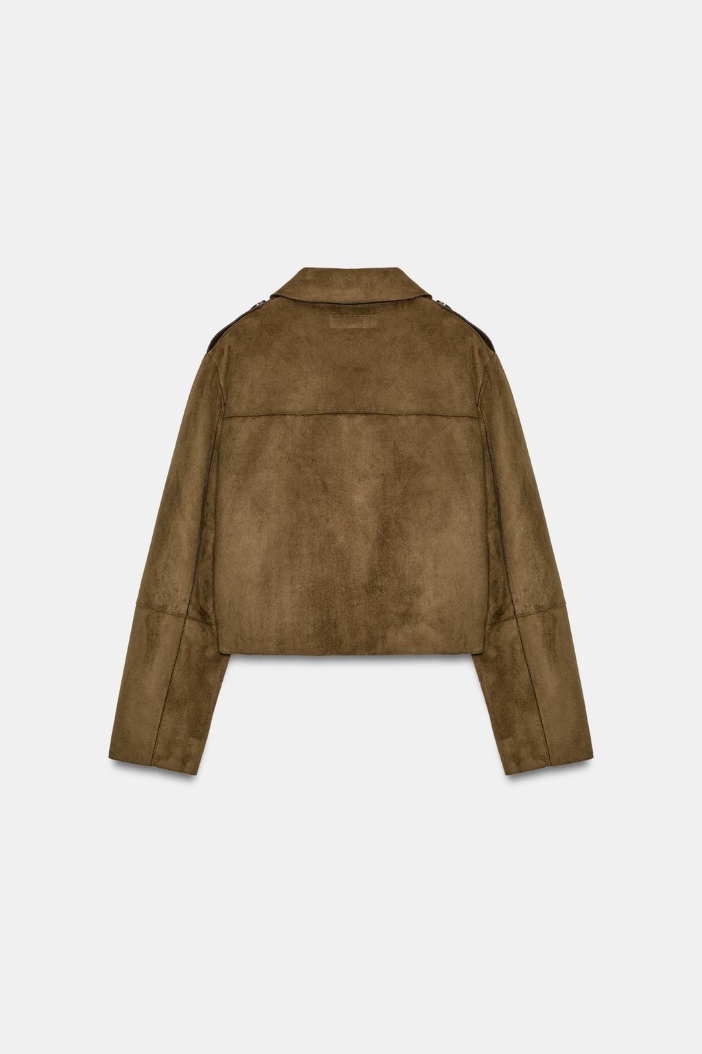 КОРОТКАЯ КУРТКА ИЗ ИСКУССТВЕННОЙ ЗАМШИ